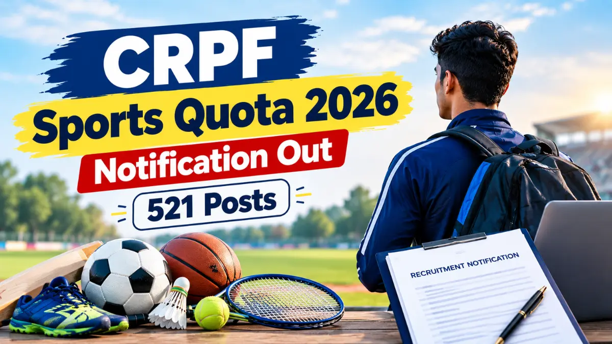 CRPF Sports Quota 2026 Notification Out for 521 Head Constable and Constable GD Posts