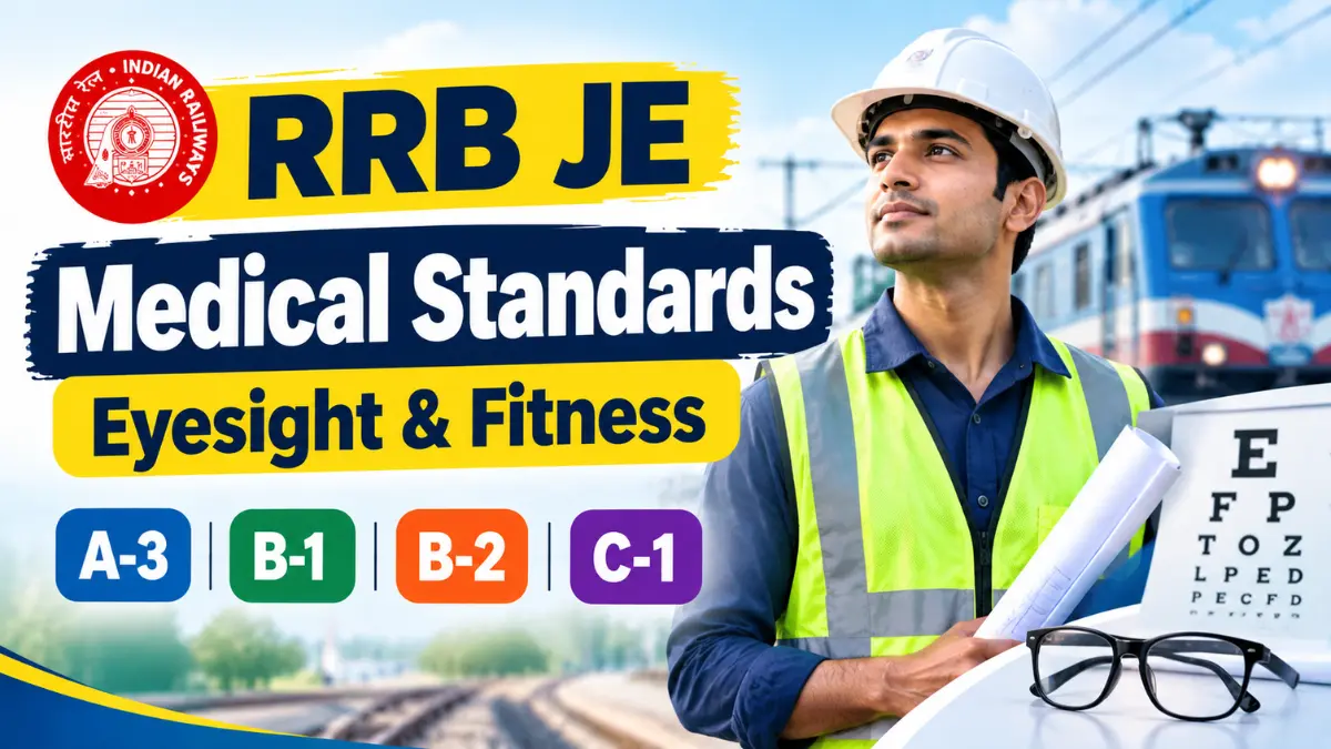 RRB JE Medical Standards 2026 eyesight and fitness requirements