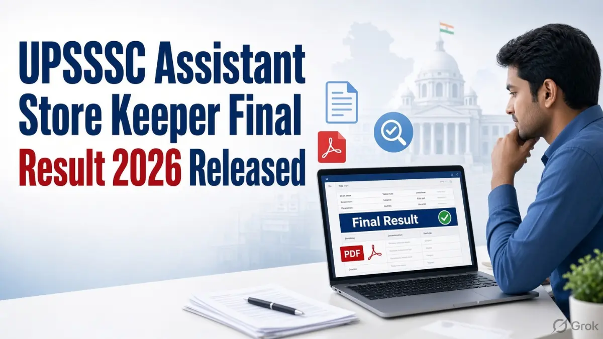 UPSSSC Assistant Store Keeper Final Result 2026 जारी, उम्मीदवार रिजल्ट PDF में अपना रोल नंबर चेक करते हुए