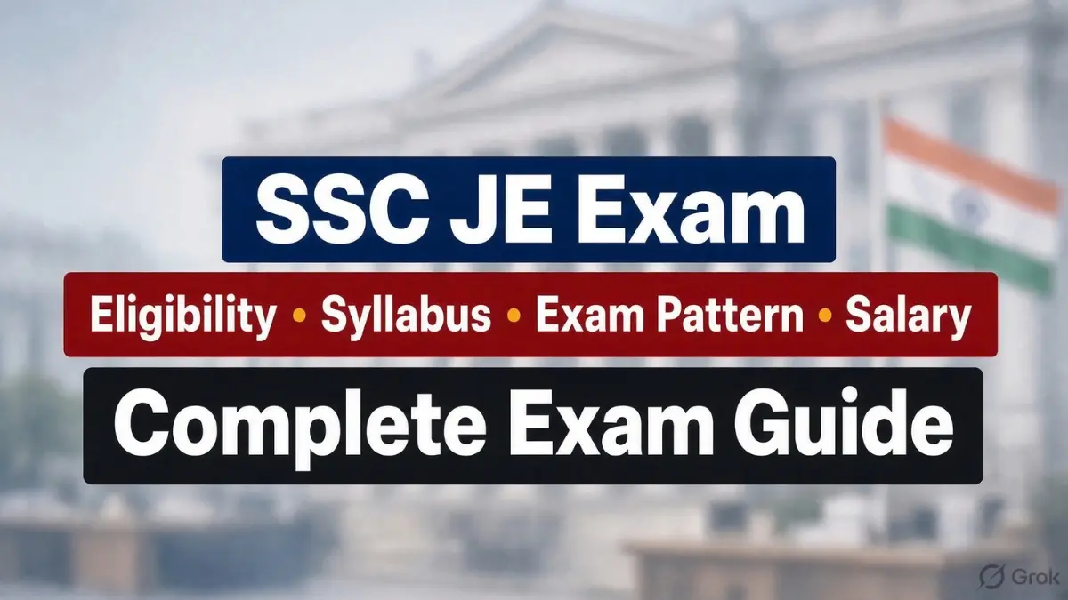 SSC JE Exam complete guide covering eligibility criteria, educational qualification, syllabus, exam pattern, selection process and salary details.