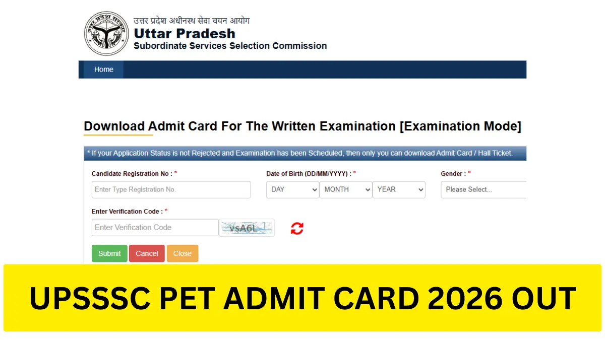 UPSSSC PET Admit Card 2026 Download Link, Exam Date और Latest Update